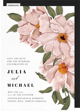 'Bold Peonies' Wedding Save the Date