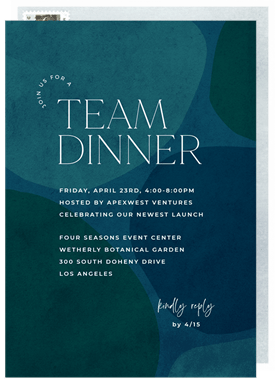 'Textured Organic Shapes' Dinner Invitation