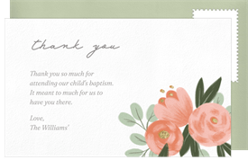 'Floral Arbor' Baptism Thank You Note
