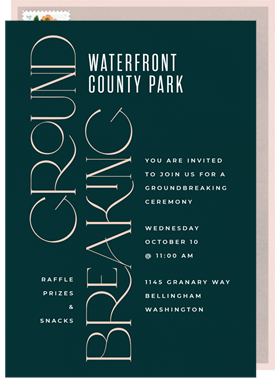 'Sideways' Groundbreaking Invitation