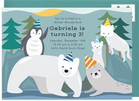 'Arctic Wonderland' Kids Birthday Invitation