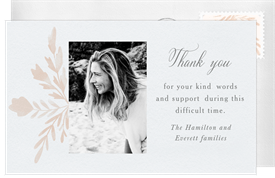 'Monochrome Floral Frame' Memorial Thank You Note