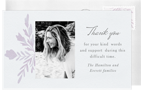 'Monochrome Floral Frame' Memorial Thank You Note