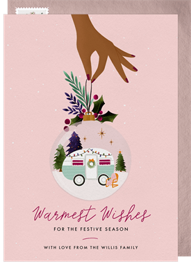 'Camper Bauble' Holiday Greetings Card