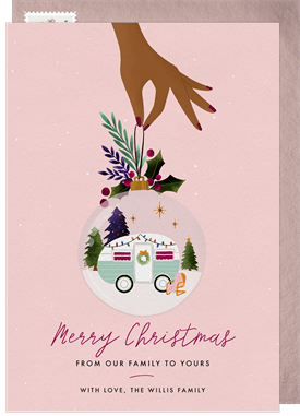 'Camper Bauble' Christmas Greetings Card