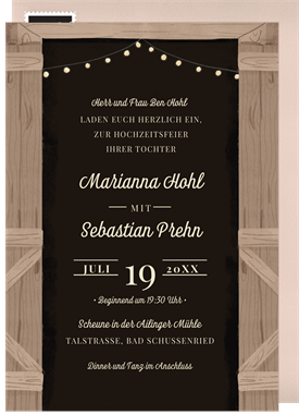 'Rustic Evening' Wedding Invitation