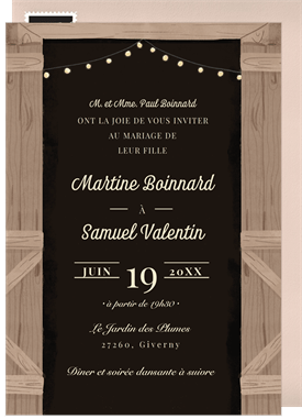 'Rustic Evening' Wedding Invitation