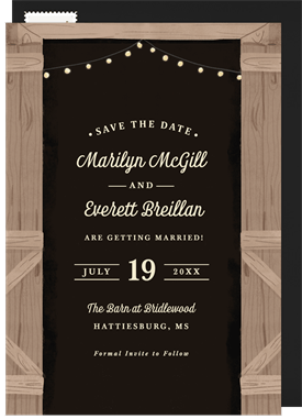 'Rustic Evening' Wedding Save the Date