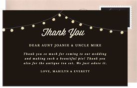 'Rustic Evening' Wedding Thank You Note