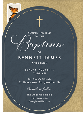 'Sweet Blessing' Baptism Invitation