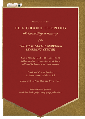 'Gilded Banner' Grand opening Invitation