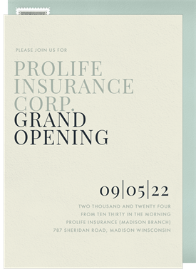 'Simply Professional' Grand opening Invitation