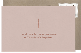 'Little Cross' Baptism Thank You Note