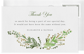 'Hand Drawn Wreath' Wedding Thank You Note