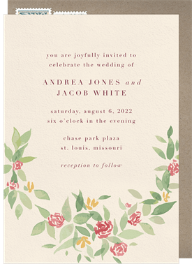 'Rose Garland' Wedding Invitation