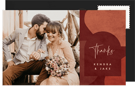 'Textured Bold Shapes' Wedding Thank You Note