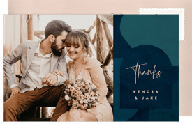 'Textured Bold Shapes' Wedding Thank You Note