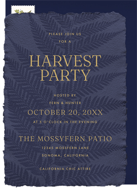 'Pressed Fern' Fall Party Invitation