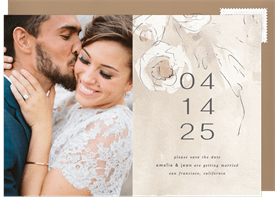 'Dusty Blooms' Wedding Save the Date