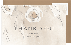 'Dusty Blooms' Wedding Thank You Note