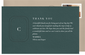 'Contemporary Deboss' Wedding Thank You Note