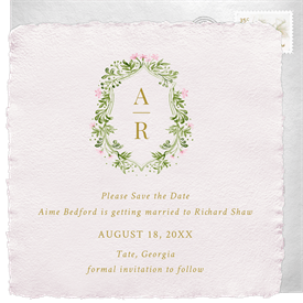 'Floral Monogram' Wedding Save the Date