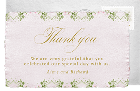 'Floral Monogram' Wedding Thank You Note