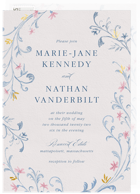 'Framed Romantic Vines' Wedding Invitation