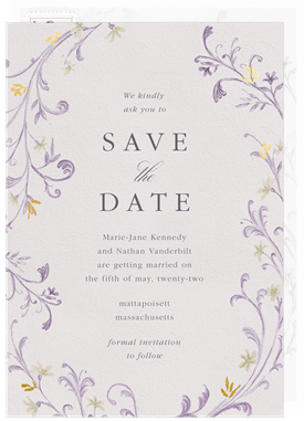 'Framed Romantic Vines' Wedding Save the Date