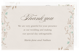 'Framed Romantic Vines' Wedding Thank You Note