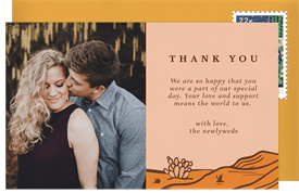 'Dusky Desert' Wedding Thank You Note