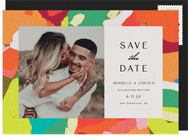 'Abstract Poppies' Wedding Save the Date
