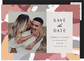 'Abstract Poppies' Wedding Save the Date