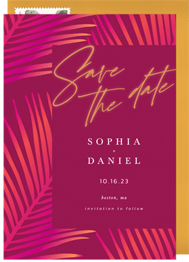 'Tropical Gradient' Wedding Save the Date