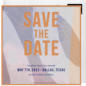 'Abstract Bar Mitzvah' Bar Mitzvah Save the Date