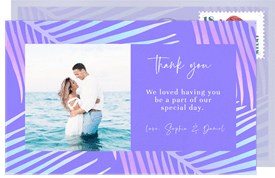 'Tropical Gradient' Wedding Thank You Note