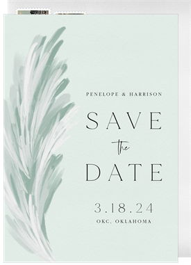 'Faux Pampas' Wedding Save the Date