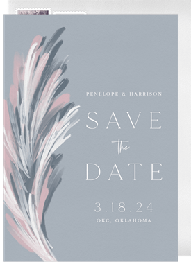 'Faux Pampas' Wedding Save the Date