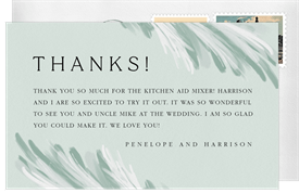 'Faux Pampas' Wedding Thank You Note