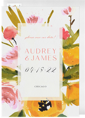 'Bright Bouquet' Wedding Save the Date