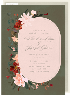'Moody Fleurs' Wedding Invitation