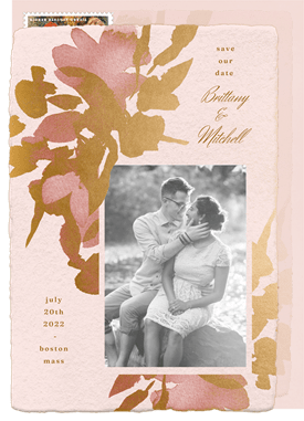 'Overlapping Florals' Wedding Save the Date