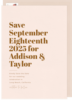 'First Edition' Wedding Save the Date