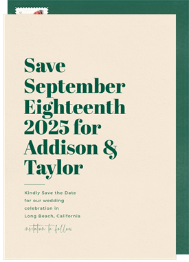 'First Edition' Wedding Save the Date