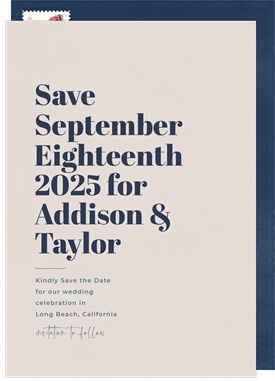 'First Edition' Wedding Save the Date