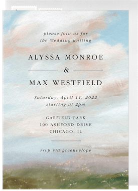 'Impressionist Meadow' Wedding Invitation