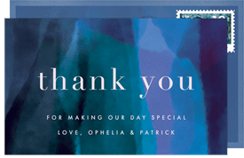 'Bold Layers' Wedding Thank You Note