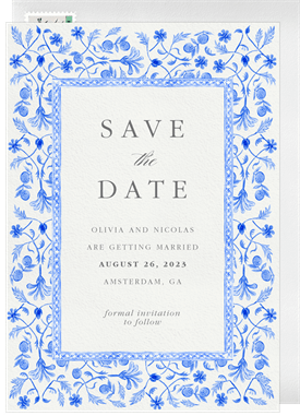 'Delicate Delft' Wedding Save the Date