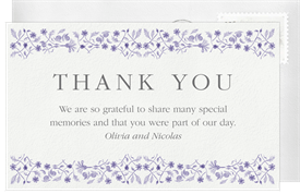 'Delicate Delft' Wedding Thank You Note