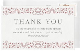 'Delicate Delft' Wedding Thank You Note